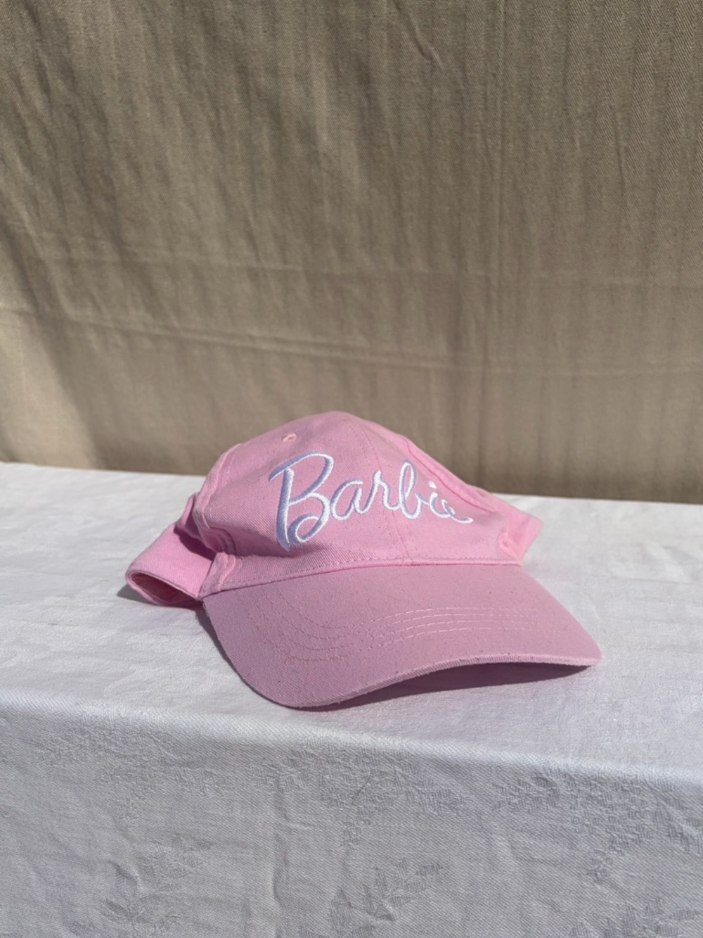 Barbie Light Pink Embroidered Logo Cap